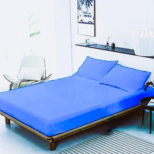 KUDIZE Combo of Disposable Bed Sheet (63 x 84 Inch) (160.02 x 213.36 CM) with Pillow Cover (21 x 26 Inch) (53.34 x 66.04 CM) for Hospital, Hotel, Spa and Beauty Parlor Travelling (Pack of 20, Blue)