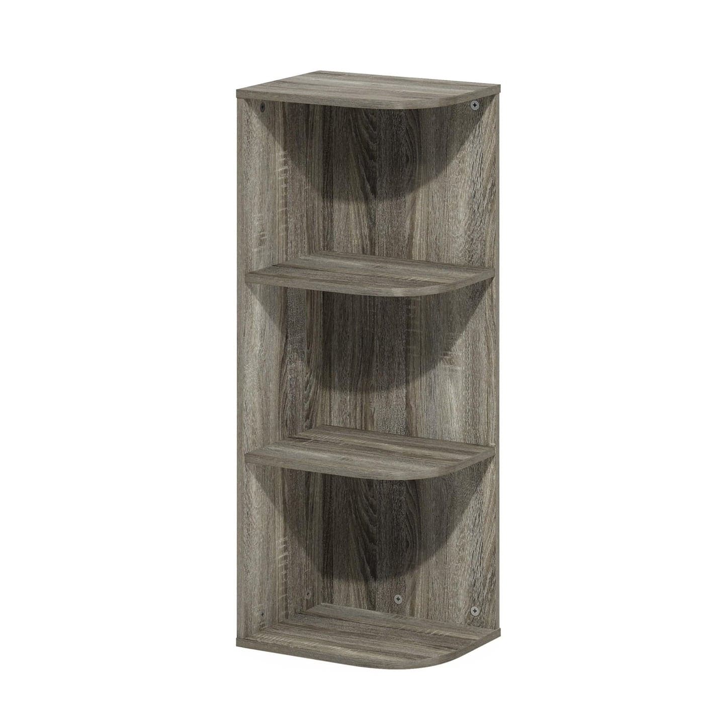 Furinno Pasir 3Tier Corner Open Shelf Bookcase French Oak