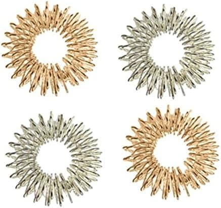 5pcs Finger Massage Rings Chinese Medicine Massage Rings (Silver+Golden)