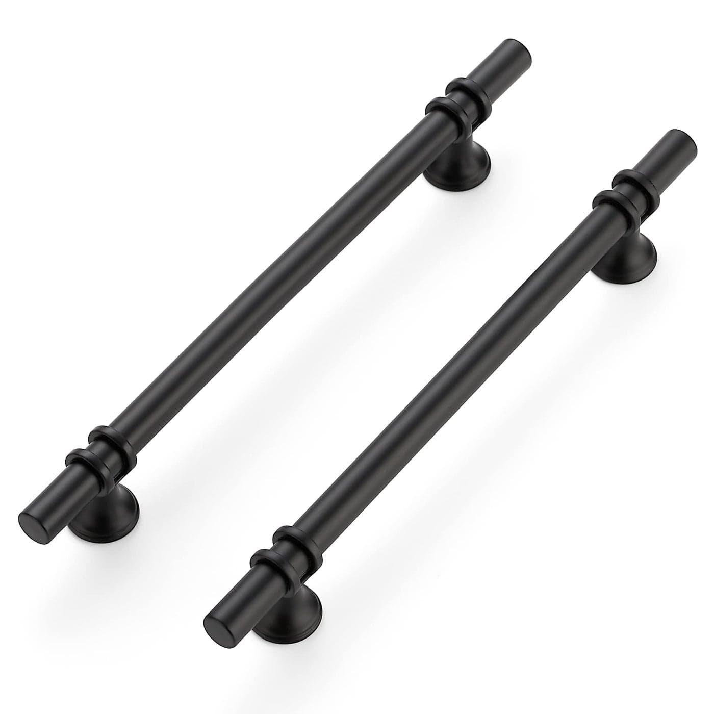 Ravinte 30 Pack 10 Inch Cabinet Pulls Kitchen Cupboard Handles with Round Base Matte Black Drawer Pulls Cabinet Handles 10 Length712 Hole Center