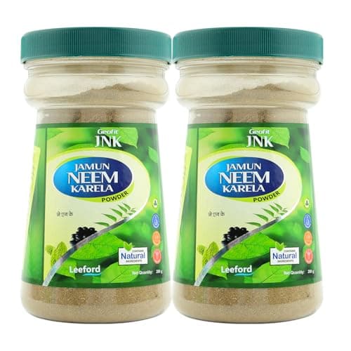Geofit Jamun Neem Karela Powder - Pack of 2 (200g Each) | Made with Pure & Natural Herbs of Jamun, Neem & Karela | Natural Detoxifier | Improves Immune System | Regulates Metabolism | skin Purfiier