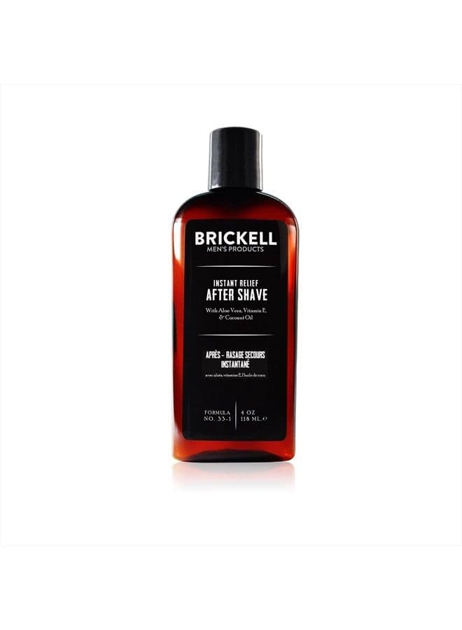 Instant Relief Aftershave for Men, Natural and Organic Soothing After Shave Balm to Prevent Razor Burn, 4 Ounce, Scented