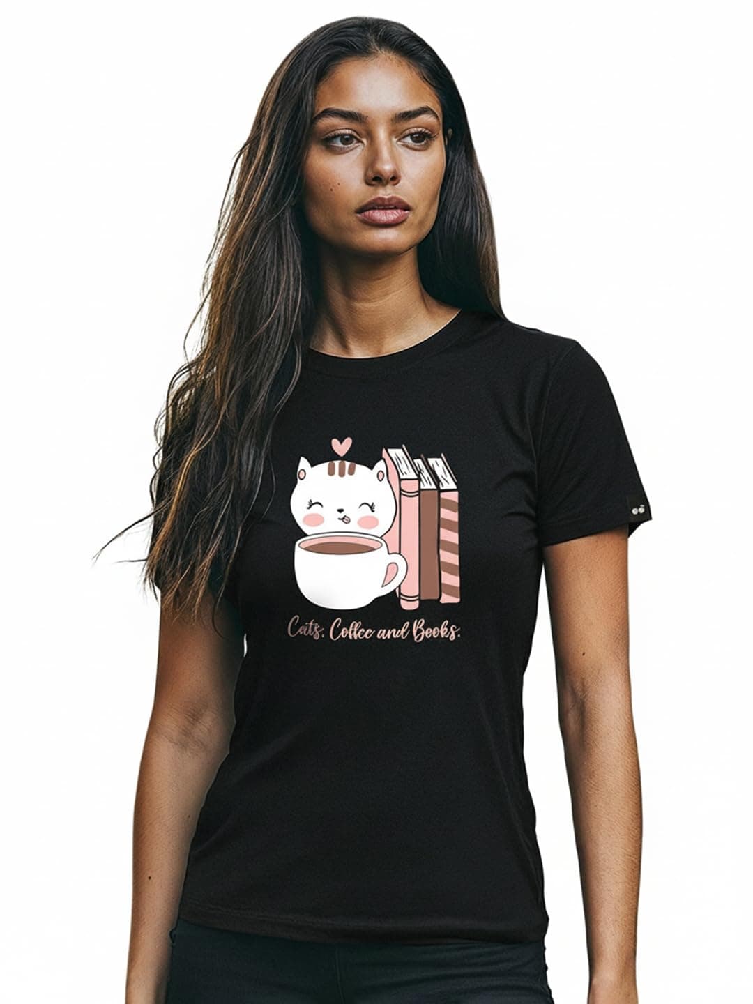 Bewakoof Women's Graphic Print Slim Fit Half Sleeve Round Neck Cotton T-Shirt