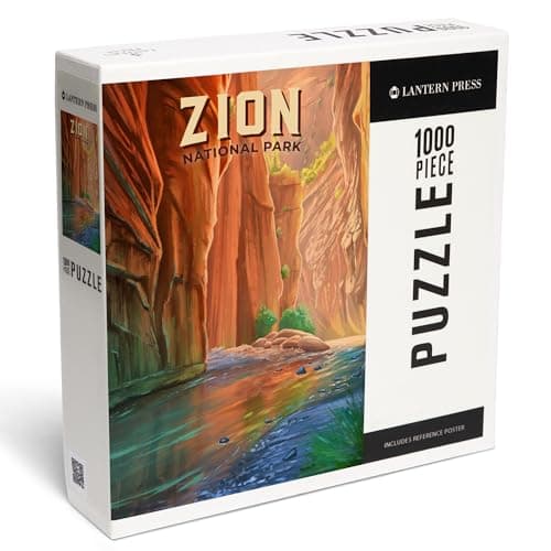 Lantern Press Zion Narrows 1000Piece Random Cut Jigsaw Puzzle Premium Blue Puzzle Board Made in USA Adult Puzzle Featuring Zion National Park Oil Painting Art Gift for Nature Lovers