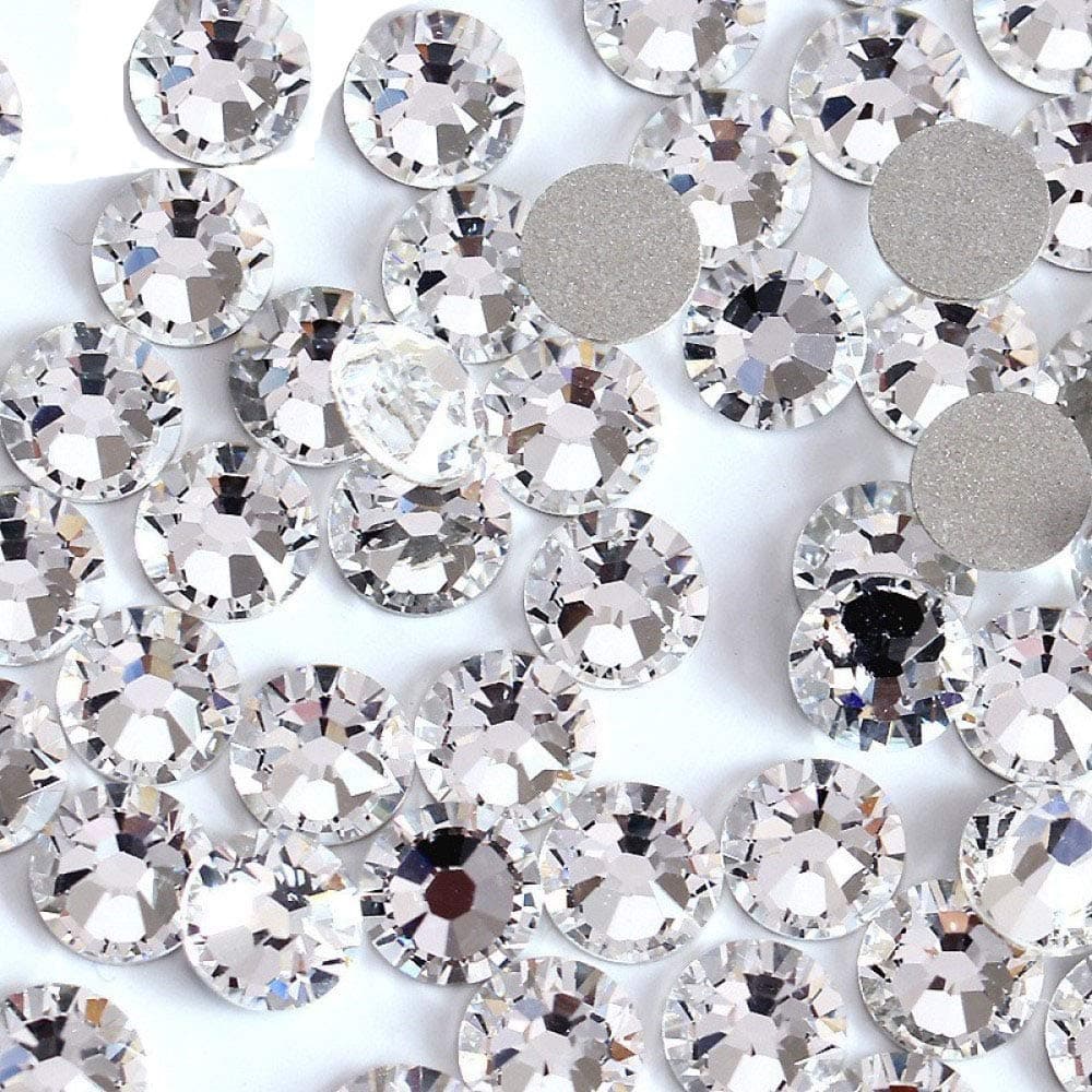 Onwon 1440 Pieces SS16 / 4mm Clear Crystal Flat Back Brilliant Round Rhinestones Glass Stones Glitter Gems Transparent Faux Diamond (Clear)
