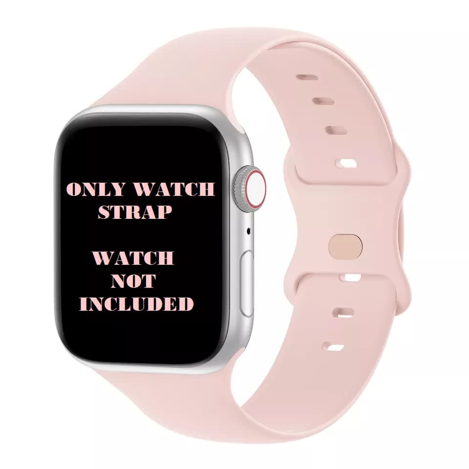 PEFKO PSS04 Double Loop Soft Silicone Watch Straps Compatible With Apple iWatch Band For Apple Watch Series 8/7/6/5/4/3/2/1/SE (38MM 40MM 41MM, PINK)