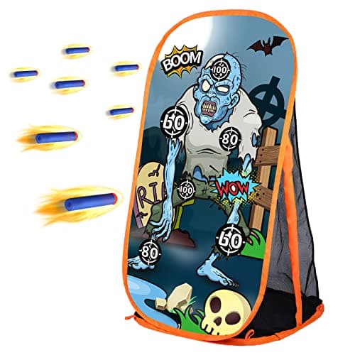 Quanquer Toy Foam Blasters Shooting Practice Target Compatible with Nerf Toy Blasters Zombie Shooting Target Game with Net Ideal Shooting Games Toy Gift for Boys Girls Indoor Outdoor Activity