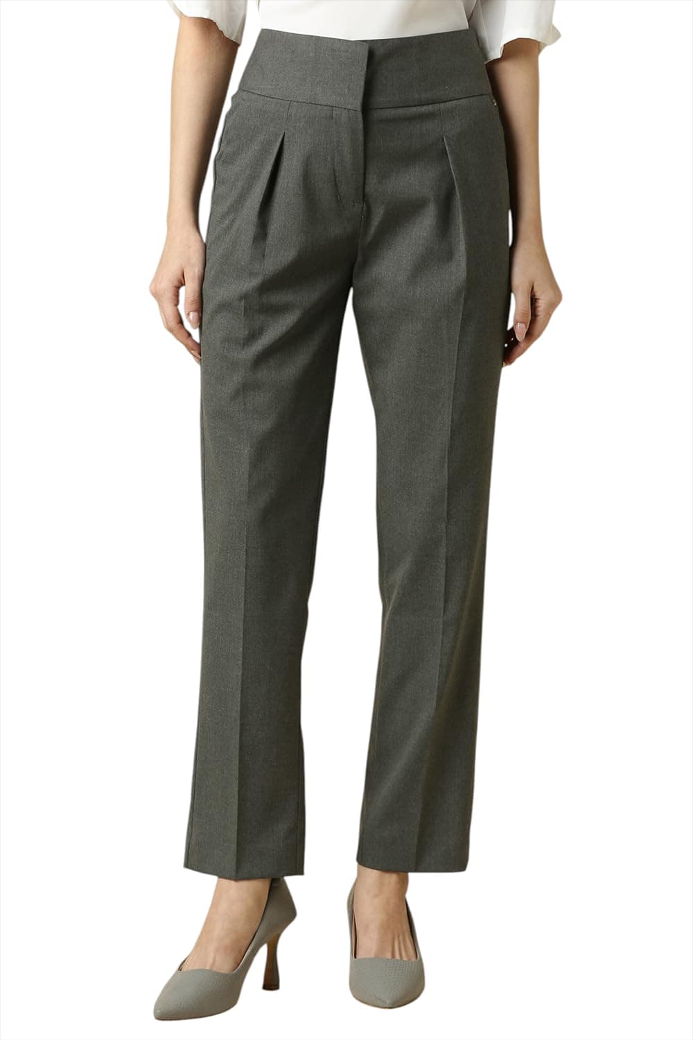 Allen Solly Womens Casual Trousers Grey