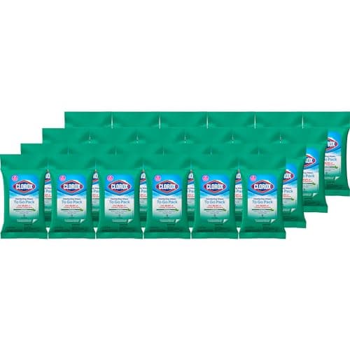 Clorox Disinfecting On The Go Travel Wipes, Fresh Scent, 9 Count, Pack of 24 (Package May Vary)