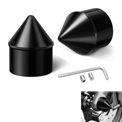Amazicha Black Front Axle Nut Cover Axle Caps Compatible for Harley Softail Dyna Touring Street Electra Road Glides Sportster 2002-2024