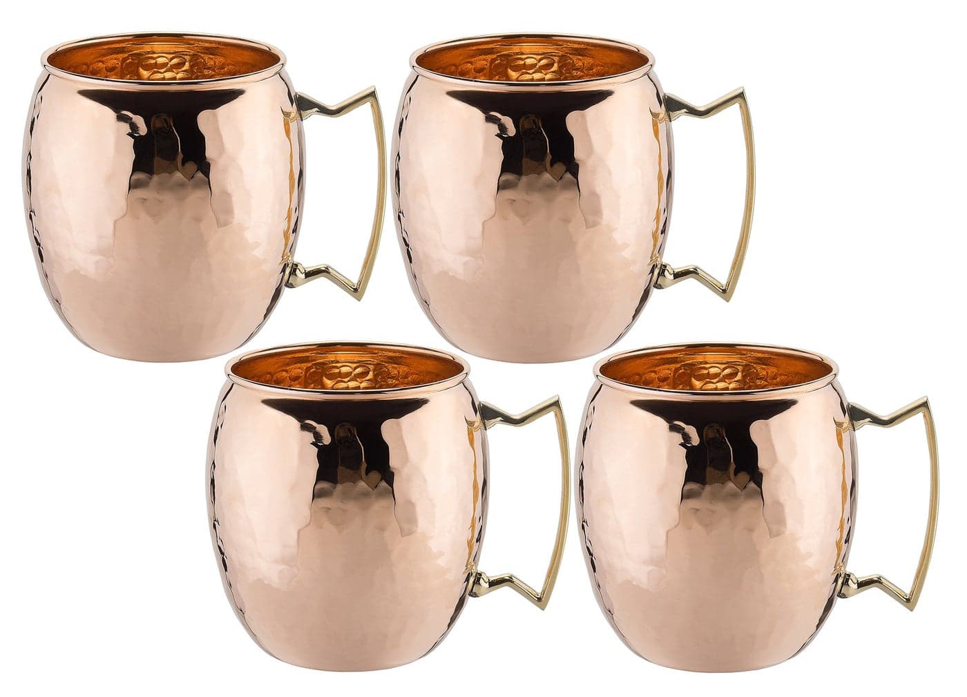 Old Dutch OS429H International Purveyors of the Original 100 Pure Copper Unlined Hammered Moscow Mule Mug 16Ounce Set of 4
