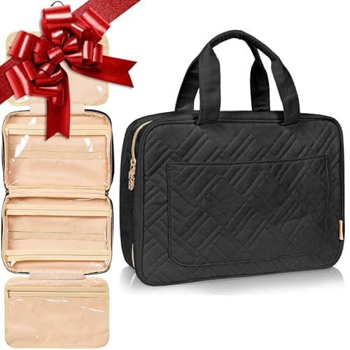 BOACAY Large Hanging Travel Toiletry Bag for Women, Makeup Bag, Bathroom & Shower Organizer Kit for Accessories, Cosmetics, Essentials