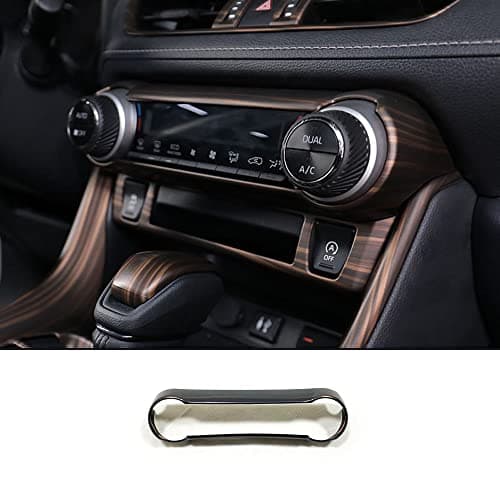 ERIDANUS Auto Accessories Fit for RAV4 2024 2023 2022 2021 2020 2019 Dashboard Ac Switch Panel Button Cover Frame Trim (Peach Wood Style) ABS 1 PC