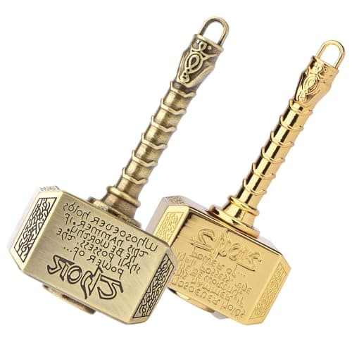 Dilabnba 2PCS Fidget Spinner Hammer Toy for Kid Adult 2 in 1 Metal Finger Toy Cool Fidget Spin Sensory Focus Gyro Party Stuff EDC Office Desktop Gifts for Men