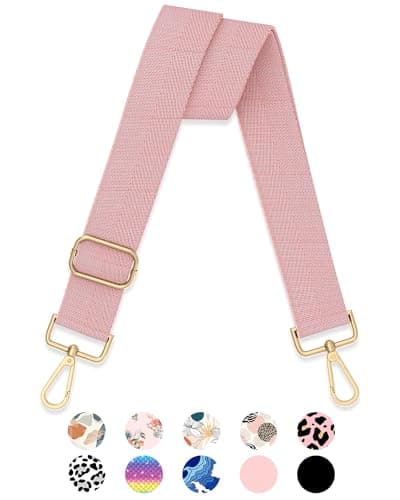 Gukeniu Wide Shoulder Strap Purse Strap Adjustable Replacement Crossbody Handbag Extender Bag Belt, Peach Pink