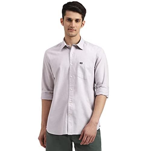 Arrow Solid Slim Fit Mens Casual Shirts - 100% Cotton, Breathable & Comfortable, Full Sleeves Shirts for Men - 40, Beige