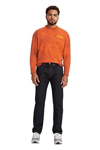 Levi's Men's 505 Regular Fit Jeans (Also Available in Big & Tall), Rinse-Dark Wash, 38W x 30L