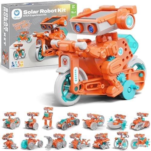 Sillbird Solar Robot Building Kit STEM Gift for Boys Aged 814 15in1 DIY Science Educational Robotic Set Solar or Battery Powered Toy for Kids Birthday with 212 Pieces