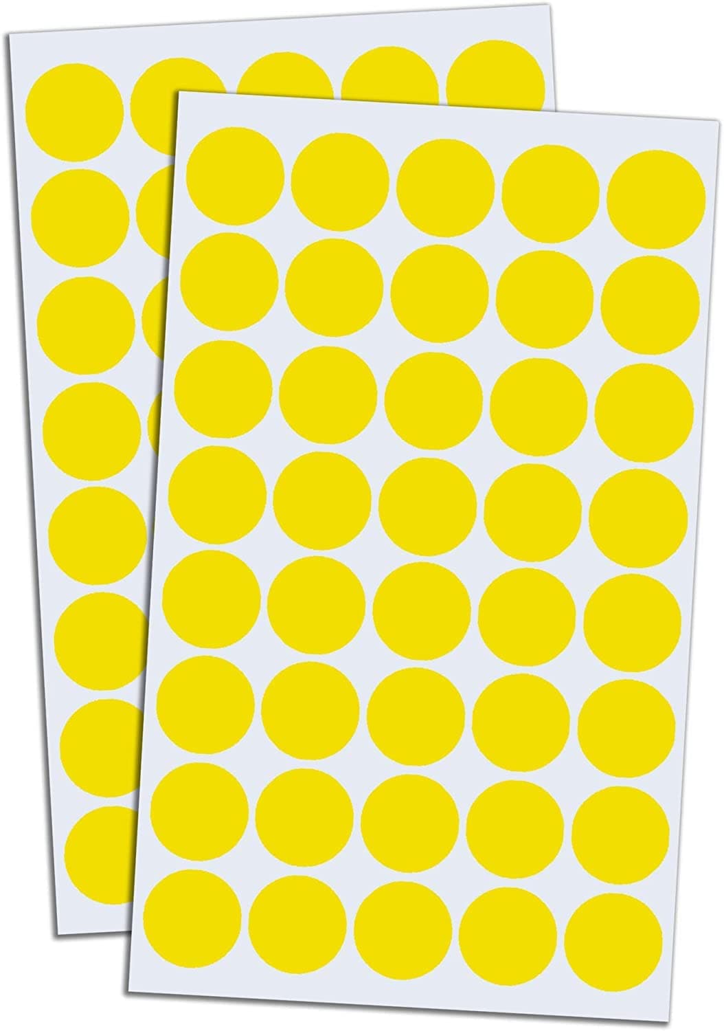 True-Ally 2400 Piece Yellow Color 12mm (0.5 Inch) Round Dot Sticker Self Adhesive Labels Writable Surface for Kids Activity, File Classification, Calendar Planner (Yellow)