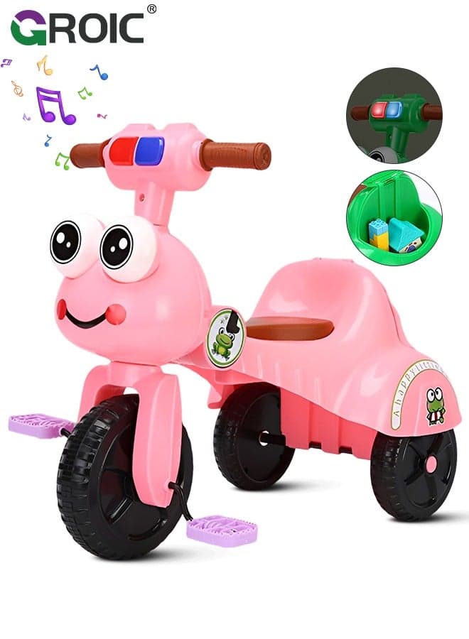 Kids Tricycles,Foldable Kids Trike with Music Lighting,Foldable Children's Pedal tricycle,Anti-rollover Bicycle for Kids