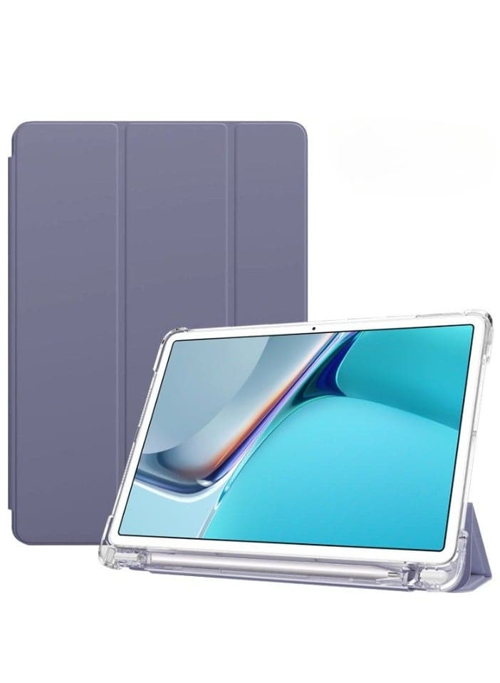 Case Compatible with Samsung Galaxy Tab A7 10.4 inch,Smart Slim Trifold Stand Auto Sleep/Wake Cover with Pencil Holder, Clear Transparent Back Shell
