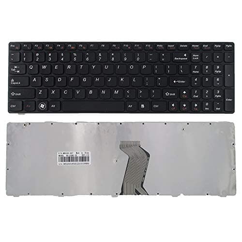 SUNMALL Keyboard Replacement with Frame Compatible with Lenovo Ideapad G580 G580A G585 G585A V580 V585 Z580 Z580A Z585 Z585A N580 N581 N585 N586 Series Laptop Black US Layout