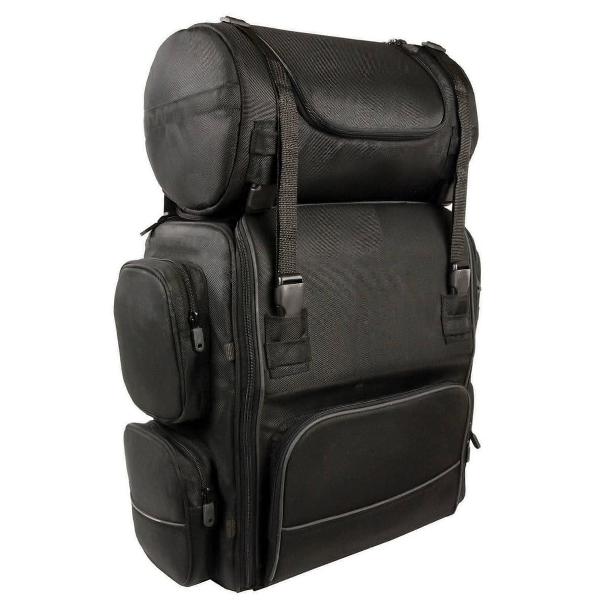 Milwaukee Leather SH680 Large Black Textile Motorcycle Sissy Bar Travel Bag One Size