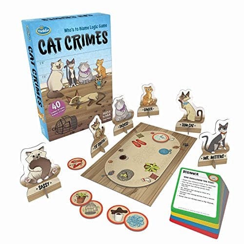 Think Fun Cat Crimes Brain Game and Brainteaser for Boys and Girls Age 8 and Up A Smart Game with a Fun Theme and Hilarious Artwork 1550
