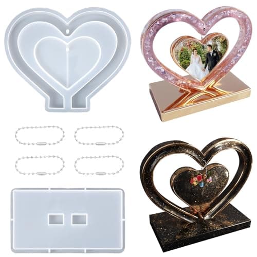 Ymapinc Heart Silicone Molds for Crafts One Big Heart Shape Silicone Molds for Resin Furniture Decoration Picture Frame Display DIY Art Crafts Table Home Decor Wedding Valentines Day Gifts