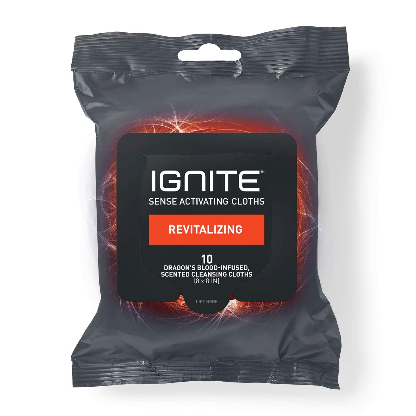 Medline Ignite Mens Body Wet Wipes, Extra Thick 8" x 8" Shower Wipes, Revitalizing Scent, 10 Count