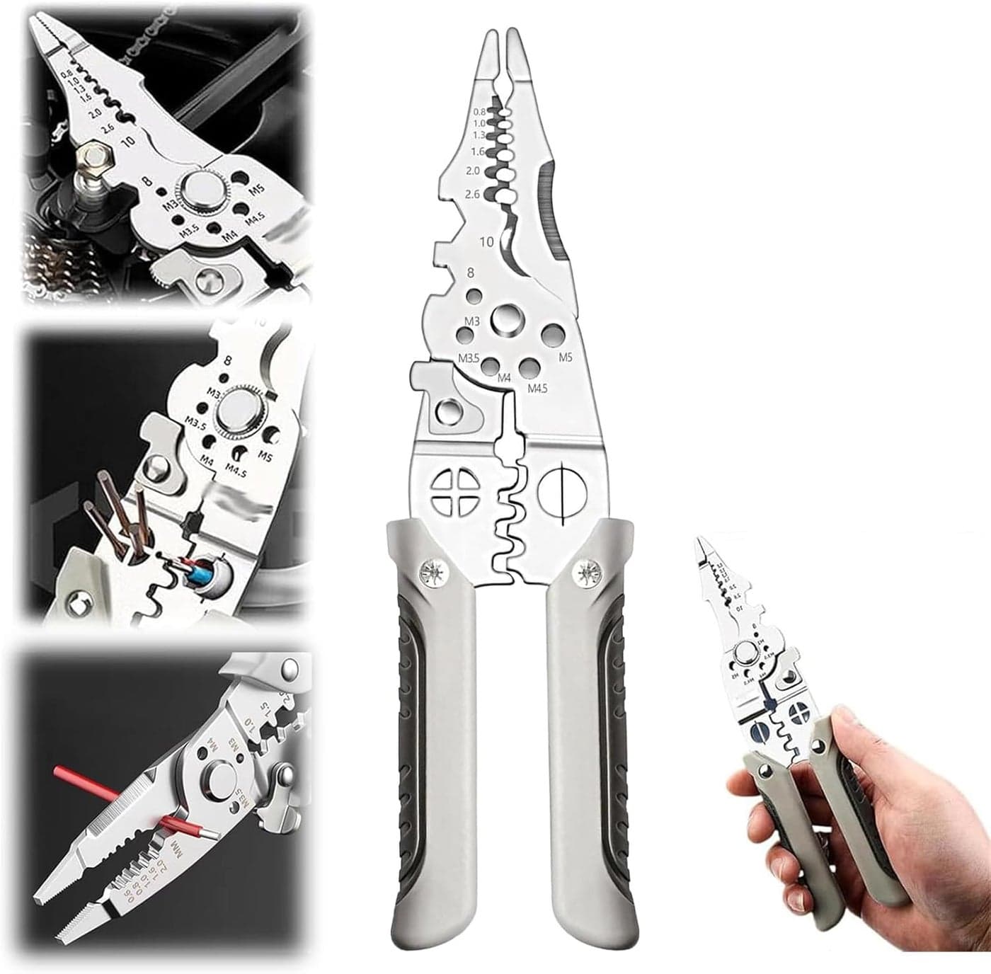 Calyrex Multifunctional Wire Stripper Crimper Cable Cutter Pliers1022 AWG Wire Splicer Cable Stripper Multipurpose Wire Stripping Tool Electrical Wire Pliers with Screw Cutter
