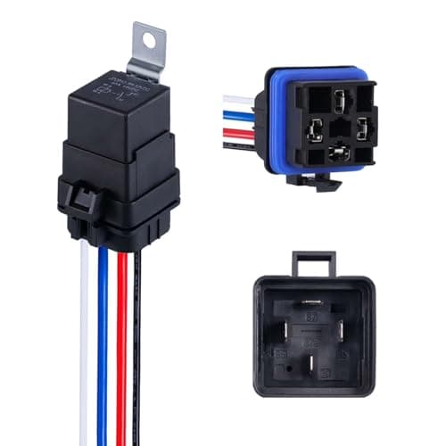 Ronybuy 4PIN 12V DC IP65 Waterproof Relay with Harness 4030 AMP Relay Switch Heavy Duty 1216 AWG Tinned Copper Wires SPST Automotive Relay Kit for Horns Starters Radiator Motor Fans Pack of 1