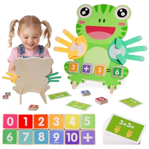 ZJEFUNS Preschool Learning Toys for Toddlers 3 4 5 Years Finger Counting Number Blocks for Kids Educational Math manipulatives Toys Preschool Wood Homeschool Educational Math Toy for Boys Girls