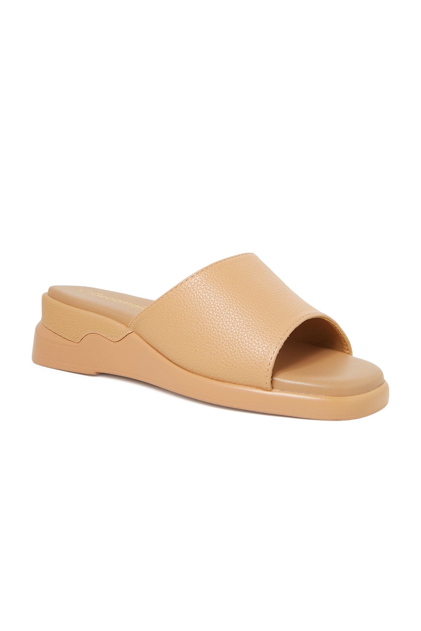 GEOOMNII Comfort Sandals for Ladies – BEIGE Sandals with Slip On | Comfortable PU Upper & TPR Sole — 40 EU