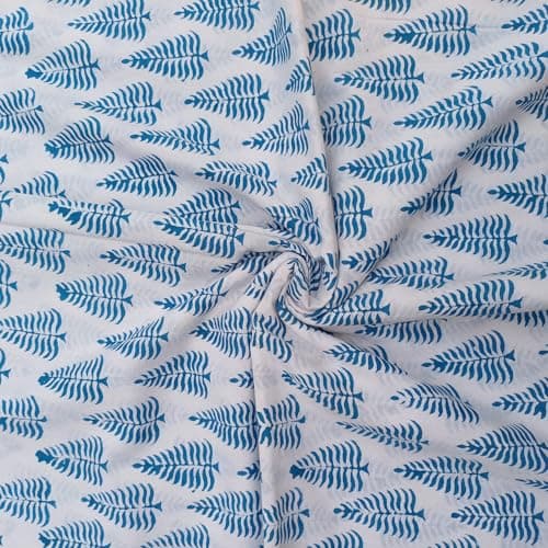 ETailor Indian Handmade Ethnic 100 Cotton Running Hand Block Print Natural Fabric for Dressmaking Sewing Crafting Upholestry Fabric by The Yards Indigo1 1 Yards