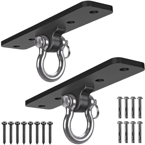 Dolibest Wall Mount Bracket Ceiling Anchor for Home Suspension Training Kit Suspension Straps Gymnastic Rings Yoga Swing Hammock Body Weight Strength Training SystemsBoxing Equipment 2Pcs