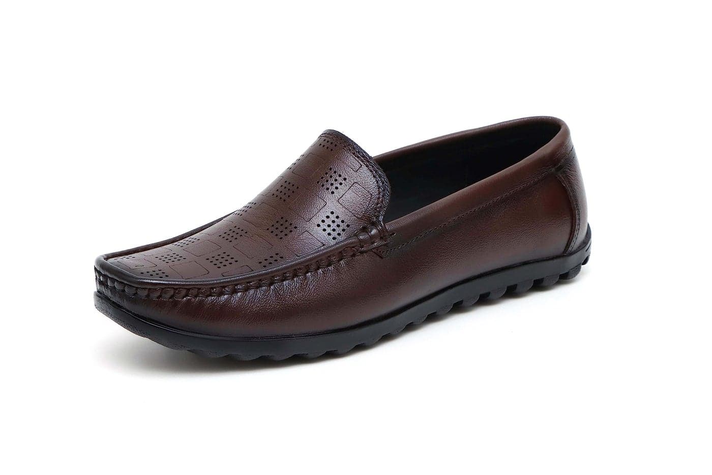 ARAMISH Brown Real Genuine Leather Loafers for Men - 7 UK