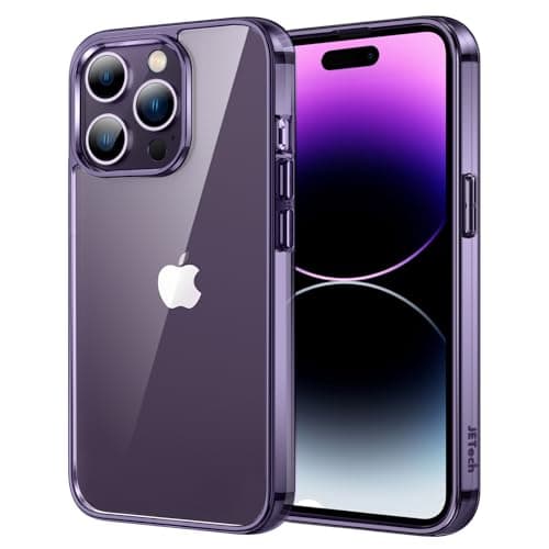 JETech Case for iPhone 14 Pro 61Inch NonYellowing Shockproof Phone Bumper Cover AntiScratch Clear Back Deep Purple