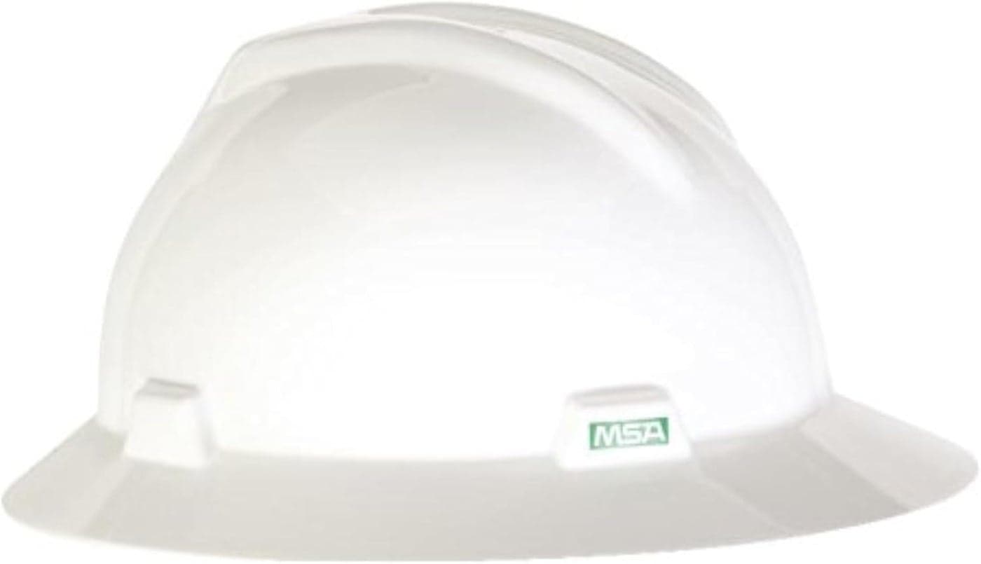 MSA V-Gard Full-Brim Hard Hat with Fas-Trac III Suspension - White