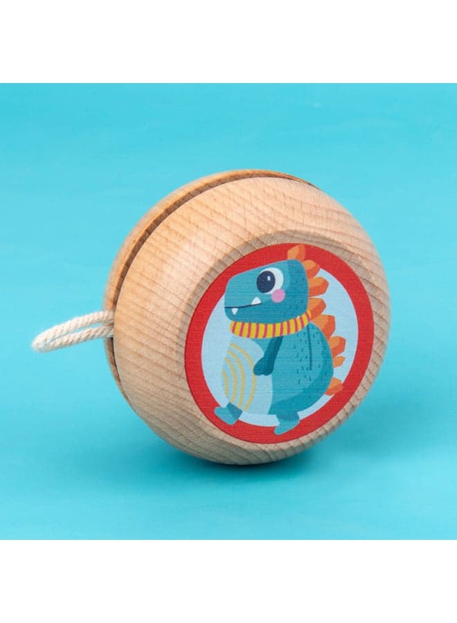 Wooden Yo-Yo Toy for Boys & Kids - Durable Blue Dinosaur Design Yo-Yo, Perfect for Playtime - Best Yo-Yo Gift for Children, Educational & Fun Toy, Handmade Wooden Yo-Yo, Stall Toy,