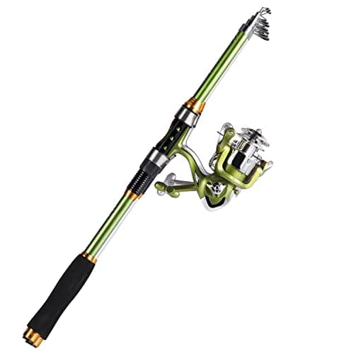 Sougayilang Fishing Rod and Reel Combo, Telescopic Fishing Pole and Spinning Reel Combo-Purple