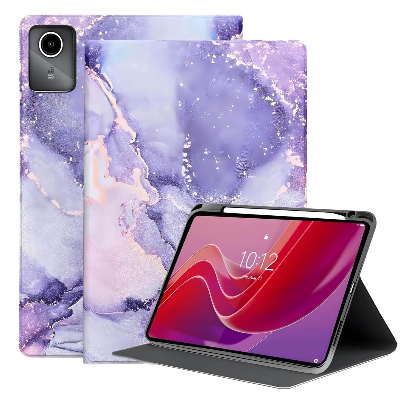ProElite Book Cover Case for Lenovo Tab M11 11 inch Cover, Smart flip case Book Cover for Lenovo Tab M11 11 inch with Pen Holder, Marble Purple