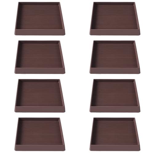 4x4 Square Rubber Furniture Caster Cups, Anti-Sliding Furniture Pads Bed Stopper Floor Protectors with Grip - Protect Any Flooring