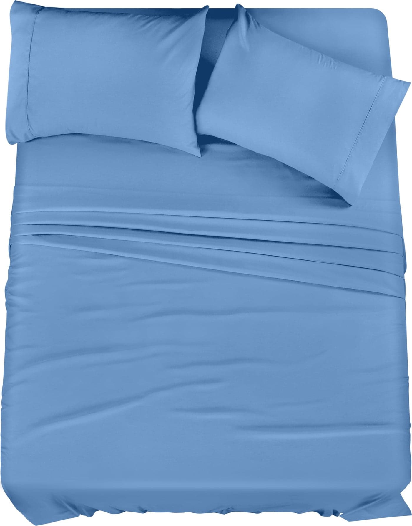 Utopia Bedding Queen Sheet Set 4 Piece Bed Sheets for Queen Size Bed Soft and Breathable Microfiber Includes 1 Fitted Sheet 1 Flat Sheet and 2 Pillowcases Dutch Blue