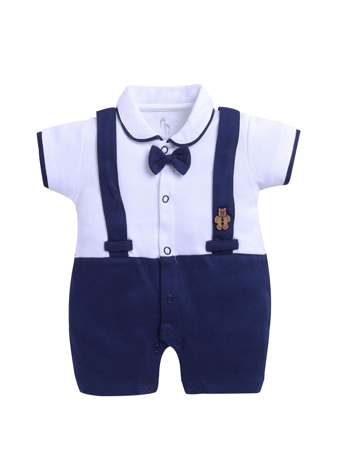 BabyGo Half Sleeves Baby Romper| 100% Cotton Rompers for New Born Baby| Baby Dress | Onesies| 3-6M| SKY| Infant Clothes