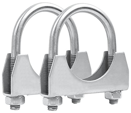 PALOZO 175 Universal UBolt Muffler Clamp Stainless Steel Exhaust Hanger 134 inch Exhaust U Clamp Pack of 2