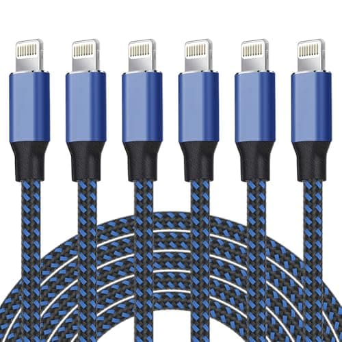 iPhone Charger Apple MFi Certified Lightning Cable 6PACK3366610 FT Nylon Braided iPhone Charger Cord High Speed Cord for iPhone 14131211 Pro MaxXS MAXXRXSX87Plus6S6iPad