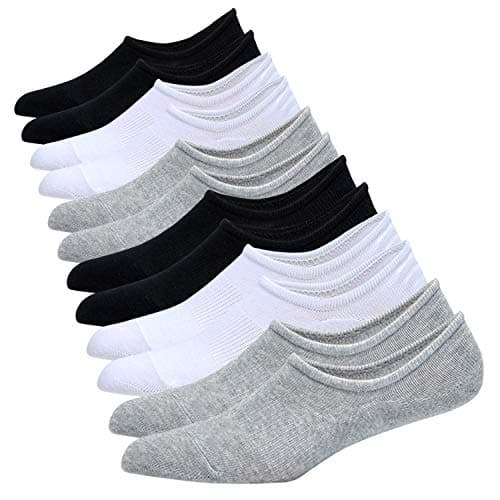 JORMATT 6 Pairs Mens & Women No Show Socks Non-Slip, Athletic Sneaker Cotton Invisible Low Cut Socks for Mens Shoe Size 10-13