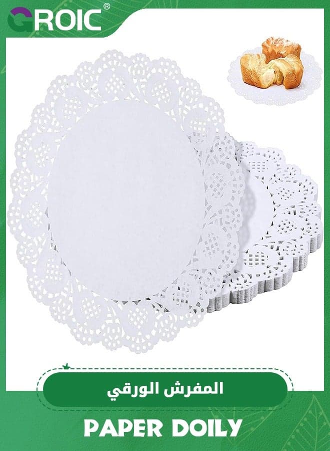 Paper Doily, Paper Doilies for Food, Disposable Lace Paper Doilies for Tables, Round Paper Placemats Bulk for Cakes Desserts Crafts(150 Pieces White 9.5 Inches)