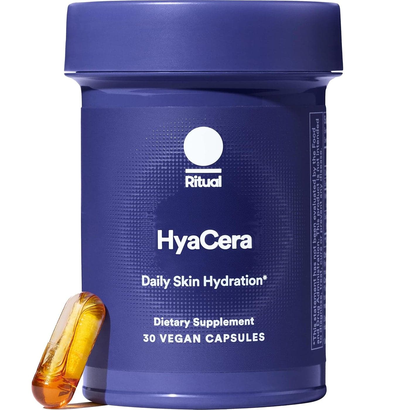 Ritual HyaCera Skin Supplement for Wrinkle Support with Hyabest and Ceratiq for Skin Hydration Support Hyaluronic Acid Glycolipids Ceramides Gluten Free Non GMO Vanilla Essence 30 Day Supply
